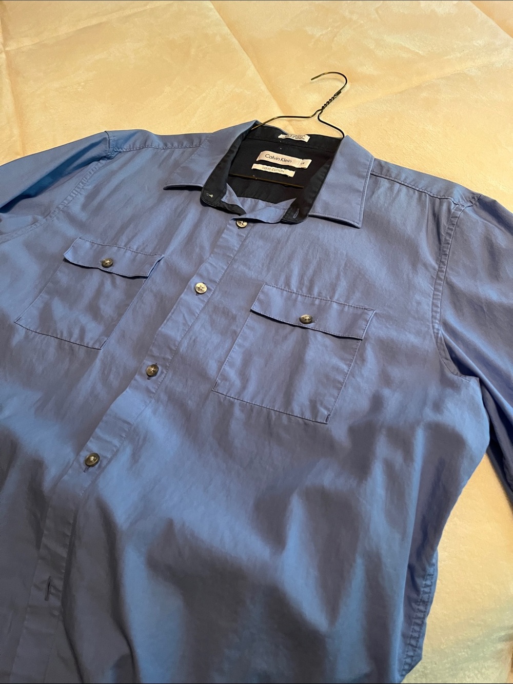 Calvin Klein Men's Pale Blue Button-Front Shirt